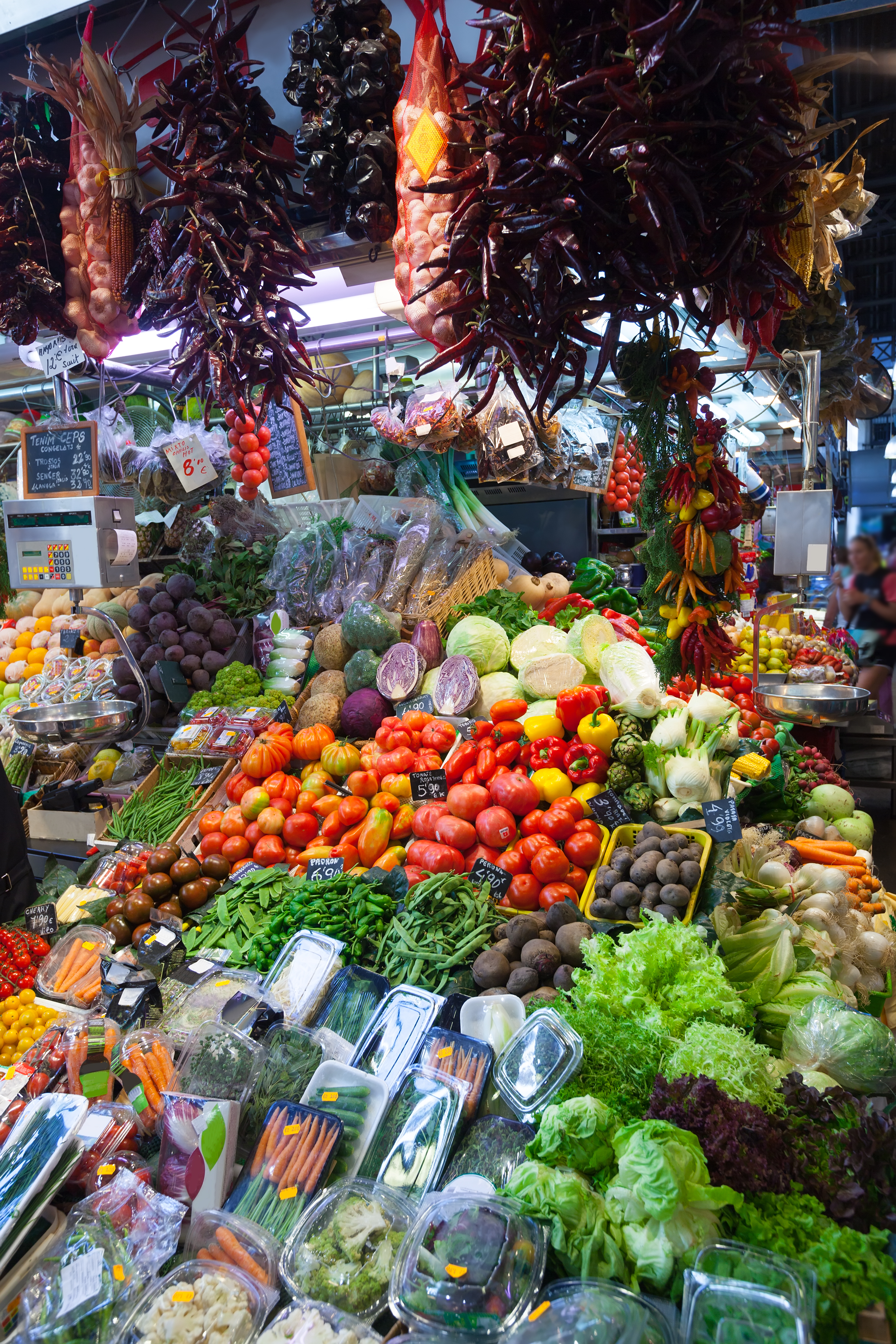 Local market scene supporting integrated agri–nutrition